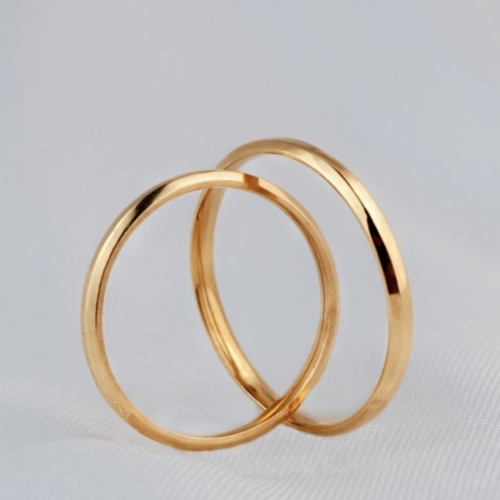 Alianças Ouro 18k 2mm - chanfrada